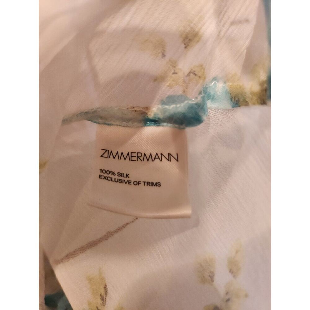 Zimmermann Smocked Silk Floral Mini Dress Size 0 (US 4) Long Sleeve FC411 - Picture 9 of 13